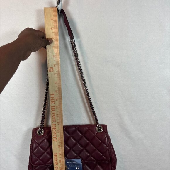 Michael Kors Quilted Leather Shoulder Bag With Chain Strap - Picture 12 of 12